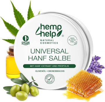 Hanf Haut-Salbe mit Bio Propolis, Lavendel & Olivenöl – Intensive Naturpflege bei Schuppenflechte, Neurodermitis, Ekzemen & trockener Haut – Dermatologisch getestet, plastikfrei & vegan – 100 ml