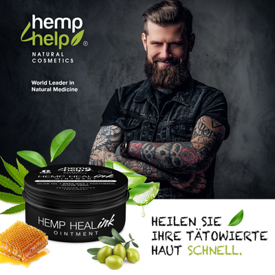 HEMP 4 HELP®️ Hanf Tattoo salbe enthalten Olivenöl, Bienenwachs, Panthenol, AloeVera