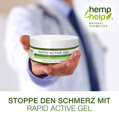 Hanf Rapid Active Gel 1er Pack bei Knie, Gelenk-, Nacken- u. Muskel-Schmerzen, Arthrose, Rheuma 200ml